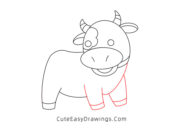 how to draw a cute cow - www.cuteeasydrawings.com