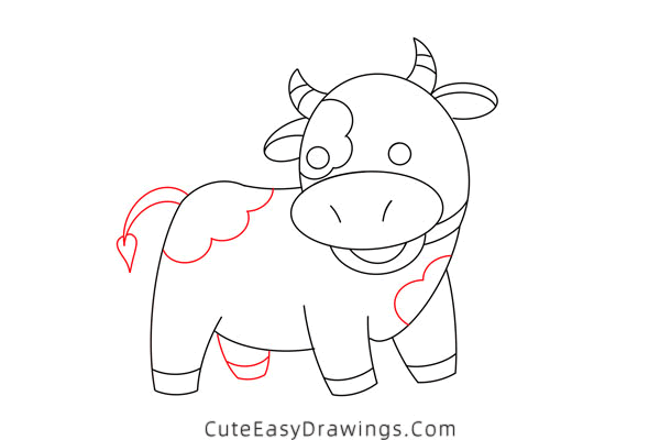 how to draw a cute cow - www.cuteeasydrawings.com