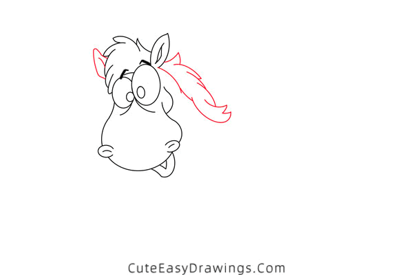 how to draw a horse - www.cuteeasydrawings.com