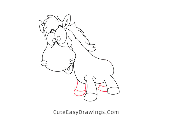 how to draw a horse - www.cuteeasydrawings.com