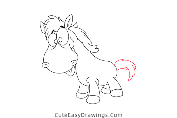 how to draw a horse - www.cuteeasydrawings.com