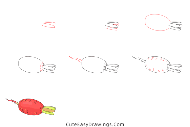 how to draw a carrot - www.cuteeasydrawings.com