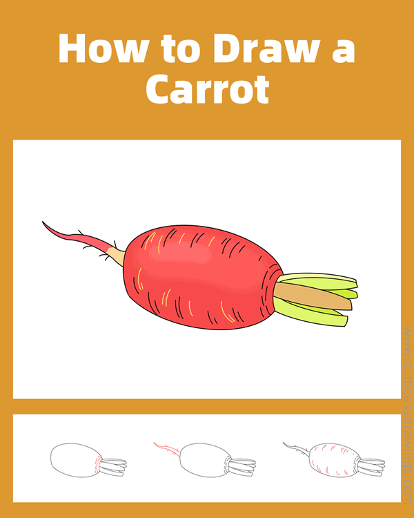 how to draw a carrot - www.cuteeasydrawings.com