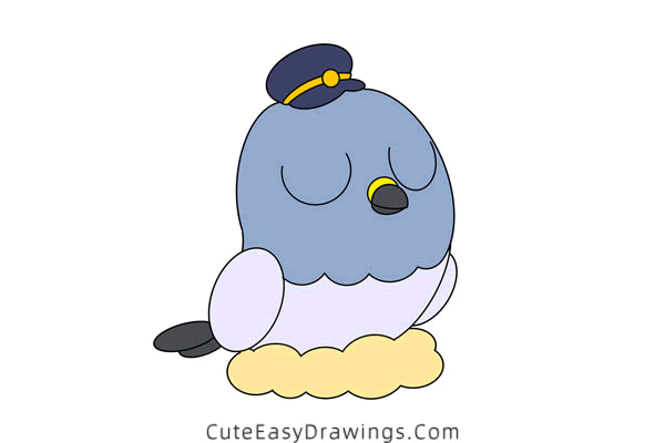 how to draw a carrier pigeon - www.cuteeasydrawings.com