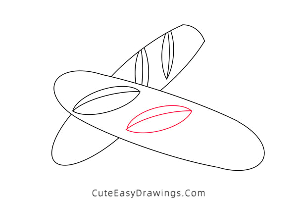 how to draw a baguette - www.cuteeasydrawings.com