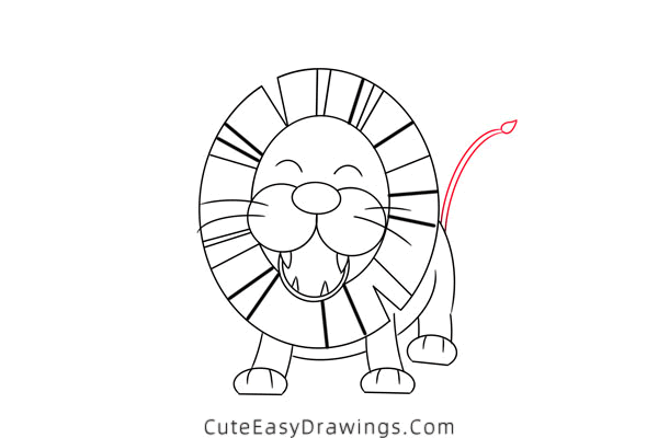 how to draw a lion - www.cuteeasydrawings.com