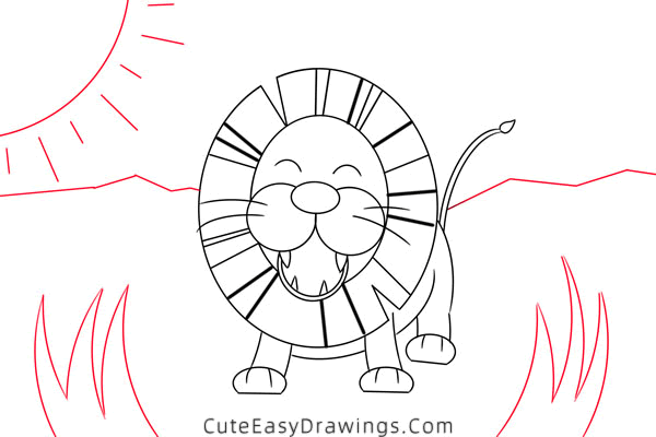 how to draw a lion - www.cuteeasydrawings.com