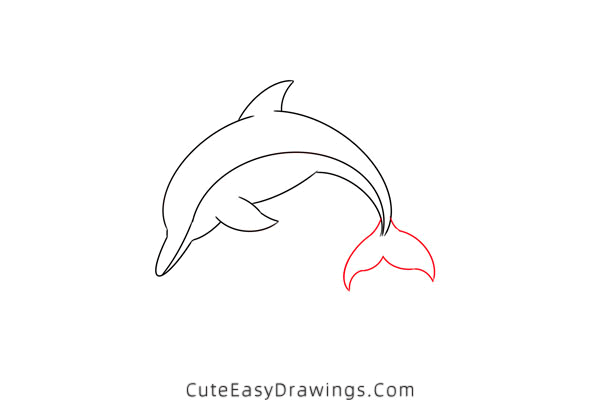 how to draw a dolphin - www.cuteeasydrawings.com