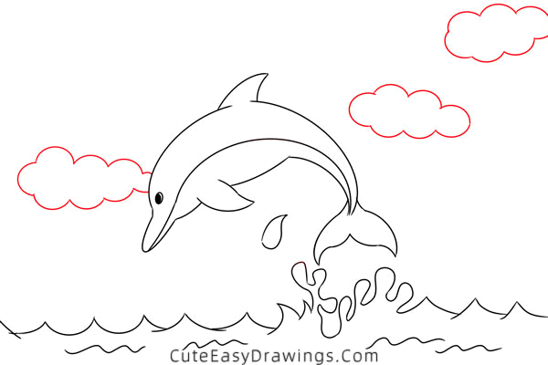 how to draw a dolphin - www.cuteeasydrawings.com