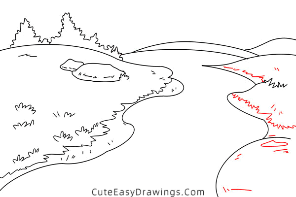 how to draw a river - www.cuteeasydrawings.com