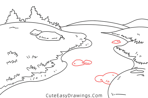 how to draw a river - www.cuteeasydrawings.com