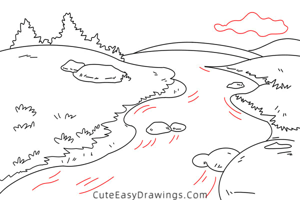 how to draw a river - www.cuteeasydrawings.com