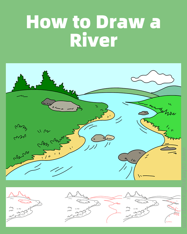 how to draw a river - www.cuteeasydrawings.com