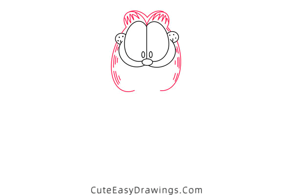 how to draw garfield - www.cuteeasydrawings.com