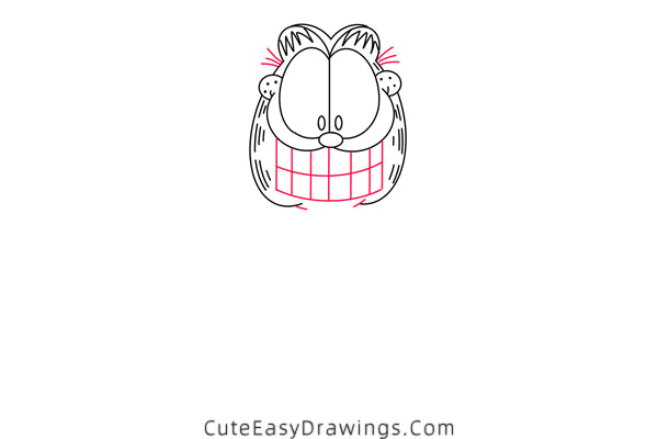 how to draw garfield - www.cuteeasydrawings.com