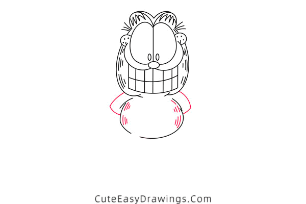 how to draw garfield - www.cuteeasydrawings.com