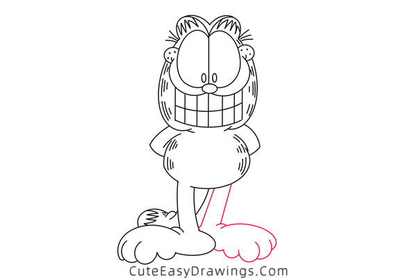 how to draw garfield - www.cuteeasydrawings.com