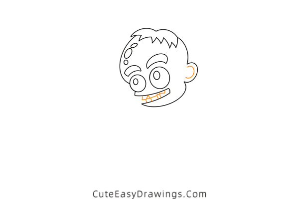 how to draw a zombie - www.cuteeasydrawings.com