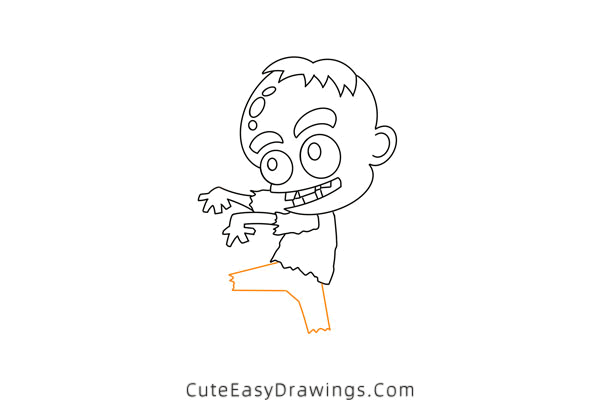 how to draw a zombie - www.cuteeasydrawings.com