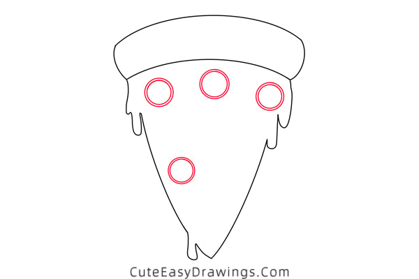 how to draw a pizza slice - www.cuteeasydrawings.com