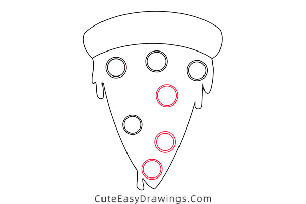 how to draw a pizza slice - www.cuteeasydrawings.com