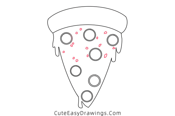 how to draw a pizza slice - www.cuteeasydrawings.com