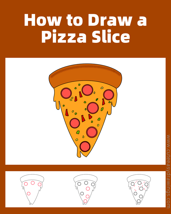 how to draw a pizza slice - www.cuteeasydrawings.com