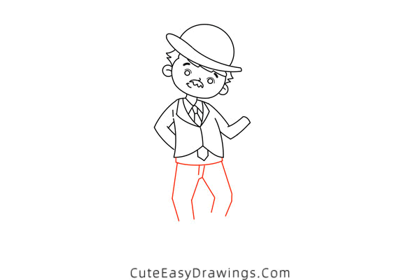 how to draw charlie chaplin - www.cuteeasydrawings.com