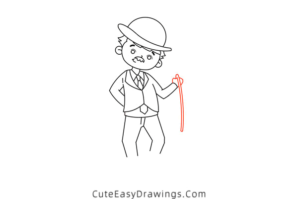 how to draw charlie chaplin - www.cuteeasydrawings.com