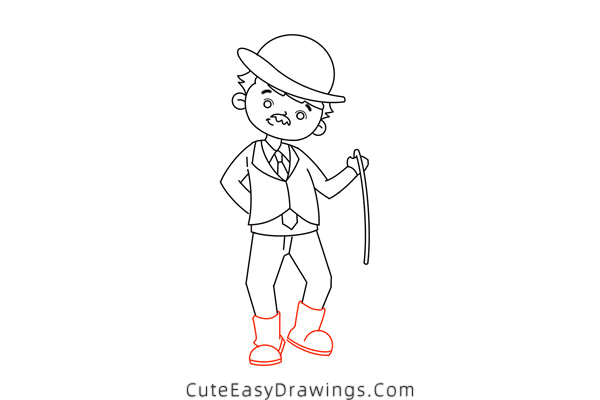 how to draw charlie chaplin - www.cuteeasydrawings.com