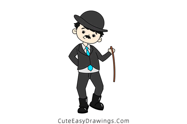 How to Draw Charlie Chaplin, Step by Step, Stars, People, FREE Online  Drawing Tutorial, Added by Dawn, … | Pencil sketch images, Character design  sketches, Drawings