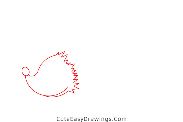 how to draw a hedgehog - www.cuteeasydrawings.com