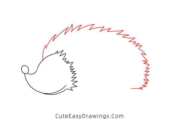 how to draw a hedgehog - www.cuteeasydrawings.com