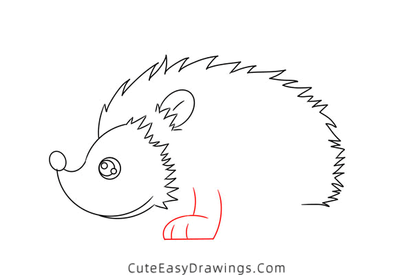 how to draw a hedgehog - www.cuteeasydrawings.com