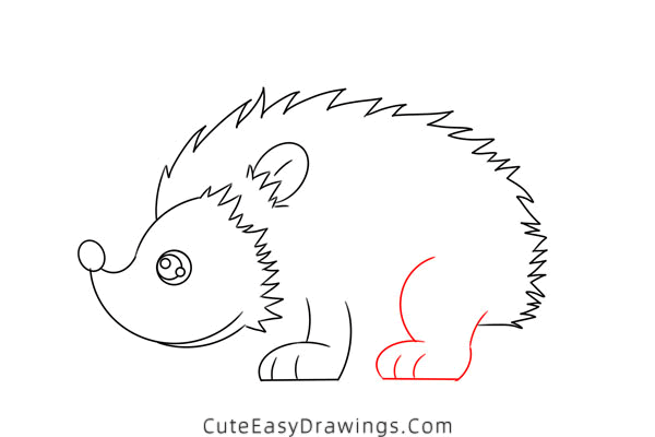 how to draw a hedgehog - www.cuteeasydrawings.com