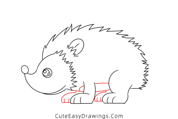 how to draw a hedgehog - www.cuteeasydrawings.com