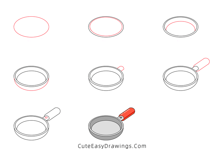 how to draw a pan - www.cuteeasydrawings.com