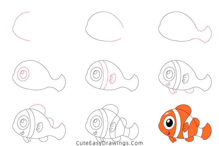 how to draw nemo - www.cuteeasydrawings.com