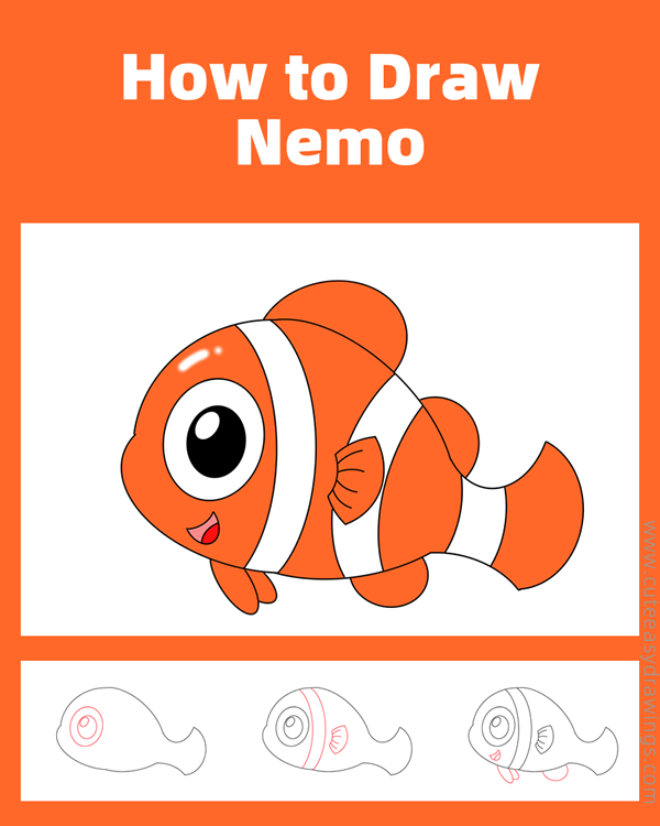 how to draw nemo - www.cuteeasydrawings.com