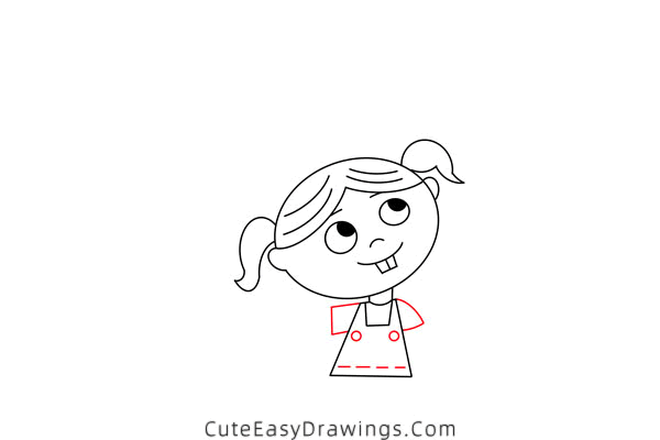 how to draw a girl with a balloon - www.cuteeasydrawings.com