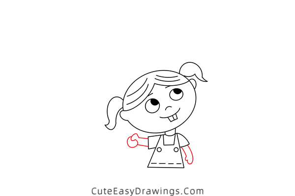 how to draw a girl with a balloon - www.cuteeasydrawings.com