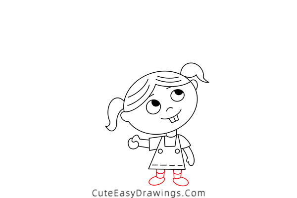 how to draw a girl with a balloon - www.cuteeasydrawings.com