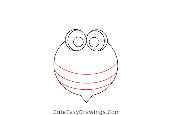 how to draw a bee - www.cuteeasydrawings.com