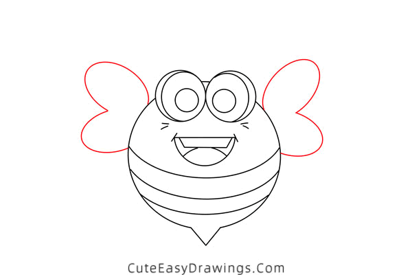 how to draw a bee - www.cuteeasydrawings.com