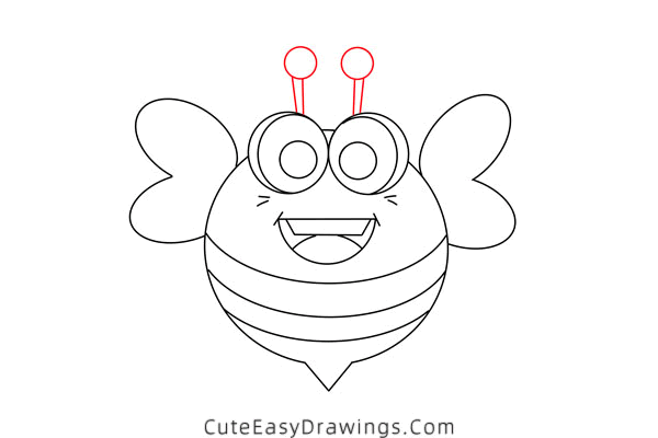 how to draw a bee - www.cuteeasydrawings.com