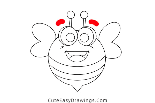 how to draw a bee - www.cuteeasydrawings.com