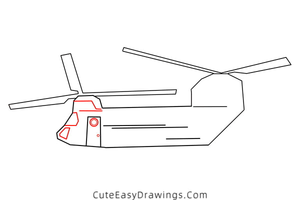 how to draw a military helicopter - www.cuteeasydrawings.com