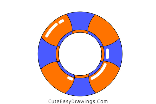 how to draw a swim ring - www.cuteeasydrawings.com