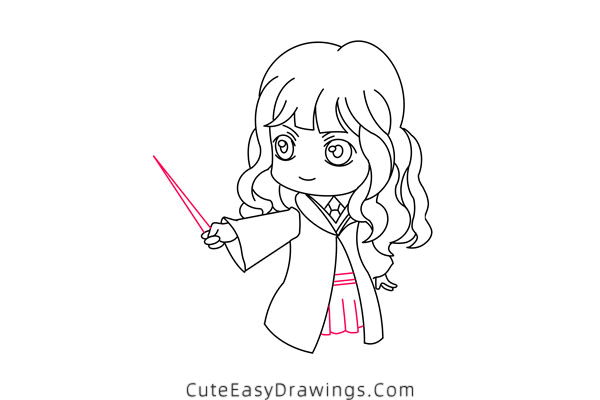 how to draw hermione granger - www.cuteeasydrawings.com