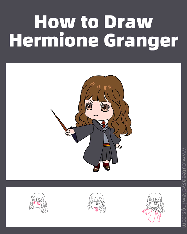 How To Draw Hermione Granger Step By Step Cute Easy Drawings 